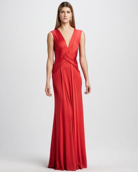 Issa Knotted Maxi Dress in Red (scarlet)