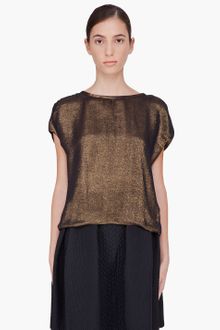 Lanvin Gold Silk Lame Top - Lyst
