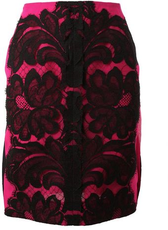 Lanvin Silk Organza and Lace Skirt - Lyst