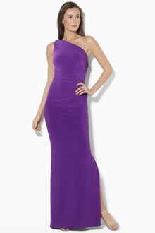 Lauren by Ralph Lauren One Shoulder Long Dress - Lyst