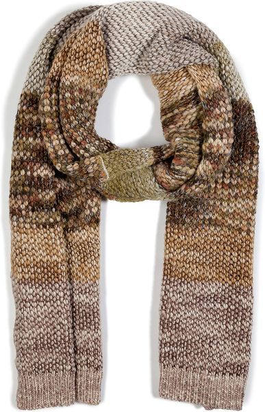Missoni Amethystreed Green Contrast Knit Scarf in Brown (green) - Lyst