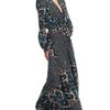 Peter Som Vine Print Crepe De Chine Dress in Floral (blue) - Lyst