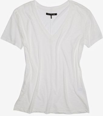 Rag & Bone/knit V Neck Tee - Lyst