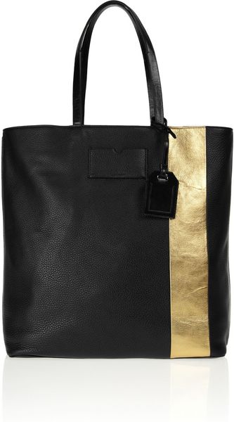 Reed Krakoff Gym Bag Metallicstriped Leather Tote - Lyst