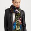 Roberto Cavalli Silk Agnes Multiflower Print Scarf in Green - Lyst