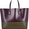 Rochas Two Tone Leather Tote in Purple - Lyst