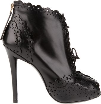 Roger Vivier Opentoe Boots in Brushed Leather with Micro Perforated Embellishment - Lyst