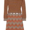 See By Chloé Cutout Striped Wool Dress in Brown - Lyst