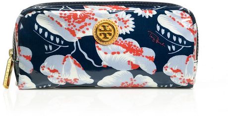 Tory Burch Printed Coated Poplin Cosmetic Case in Blue - Lyst