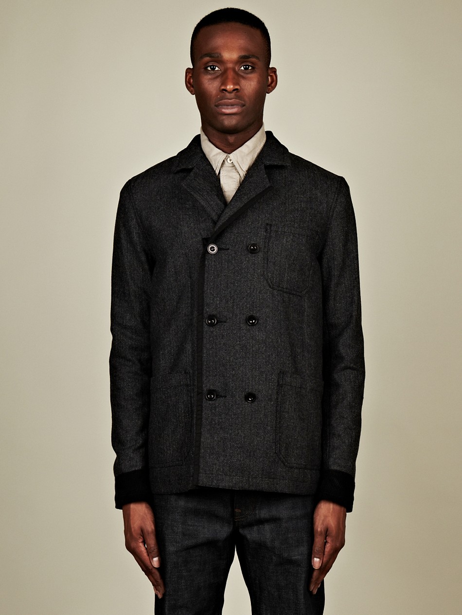 Ymc Ymc Mens Herringbone Double Breasted Jacket in Gray for Men