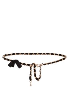 Zara Chain Belt with Velvet Bow - Lyst