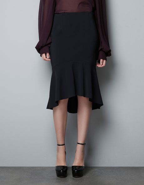 Zara Mermaid Studio Pencil Skirt in Black - Lyst