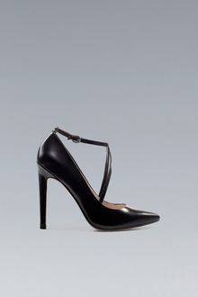 Zara Pointed Court Shoe with Straps - Lyst