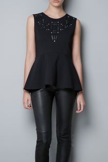 Zara Studio Top with Peplum Frill - Lyst