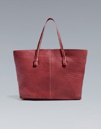 Zara Leather Shopper - Lyst