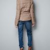 Zara Short Puffer Jacket in Fantasy Fabric in Beige (camel) - Lyst