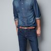 Zara Studded Denim Shirt in Blue for Men (indigo) - Lyst
