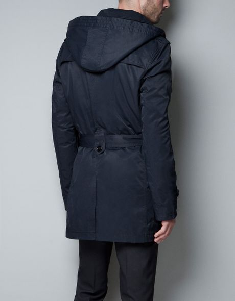 zara navy trench
