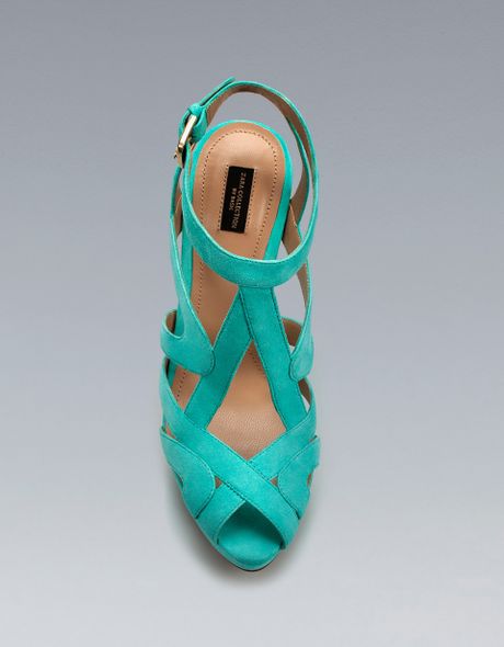 turquoise platform heels