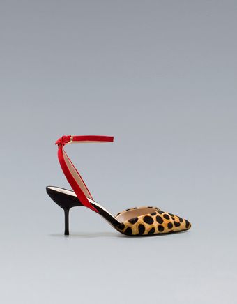 Zara Printed Medium Heel Shoe - Lyst