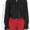 Alexander Mcqueen Ruffled Silk Crepe Blouse in Black - Lyst