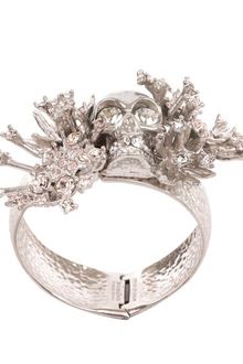 Alexander McQueen Gold Atom Flower Skull Bracelet - Lyst