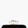 Alexander Mcqueen Green Velvet Skull Knuckle Box Clutch in Green - Lyst