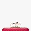 Alexander Mcqueen Red Leather Studded Skull Knuckle Box Clutch in Red - Lyst