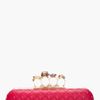 Alexander Mcqueen Red Leather Studded Skull Knuckle Box Clutch in Red - Lyst