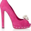 Alexander Mcqueen Skullembellished Suede Pumps in Pink (rose) - Lyst