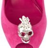 Alexander Mcqueen Skullembellished Suede Pumps in Pink (rose) - Lyst