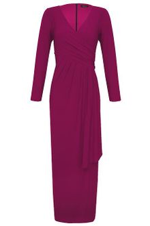 Grecian Dress on Alexon Berry Pink Long Sleeve Grecian Maxi Dress Lyst