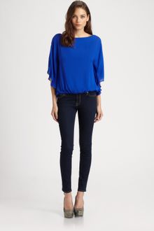 Alice + Olivia Noelle Silk Top - Lyst