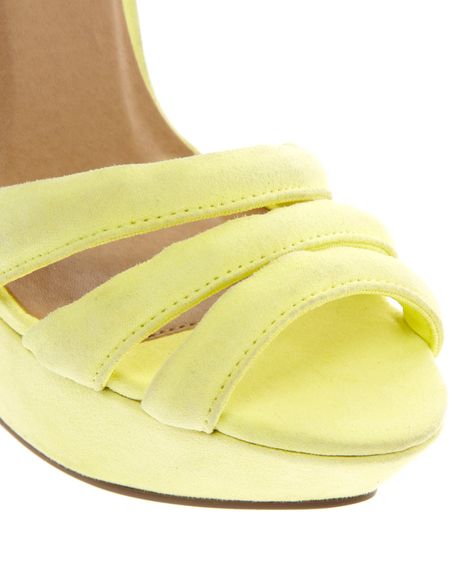 yellow chunky heel sandals
