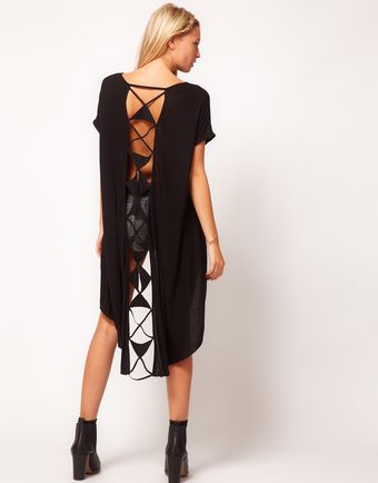 ASOS Collection  Tunic with Laddered Dip Back - Lyst