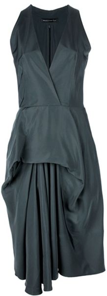 Balenciaga Halter Neck Dress in Green - Lyst