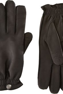 Barneys New York Windsor Short Leather Gloves - Lyst