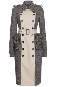 Burberry Prorsum Tweed Trench Coat - Lyst