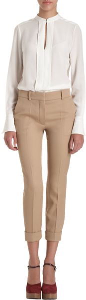 Chloé Center Panel Blouse in White - Lyst