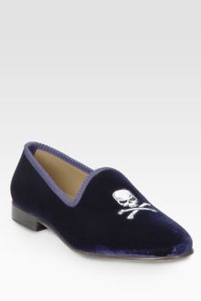 Del Toro Velvet Skull Slipper - Lyst