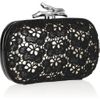 Diane Von Furstenberg Small Lytton Lace Leather Clutch in Black (champagne) - Lyst