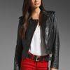 Diesel Lmarlene Treated Leather Jacket in Black - Lyst