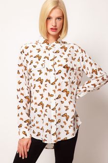 Equipment Signature 2 Pocket Silk Shirt in Butterfly Print - Lyst
