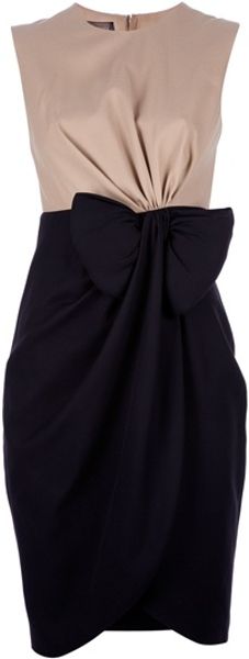 Giambattista Valli Bow Detail Dress in Black (beige) - Lyst