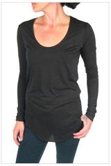Helmut Lang Kinetic Jersey Long Sleeve Tee in Dark Heather Grey