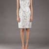 J. Mendel Silk Jacquard Dress in Gray - Lyst
