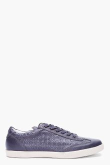 J.Lindeberg Navy Embossed Leather Sneakers - Lyst