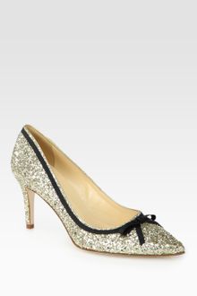 Kate Spade Glittercoated Ribbon Trim Pumps - Lyst