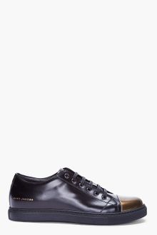 Marc Jacobs Patent Gold Cap Toe Leather Sneakers - Lyst