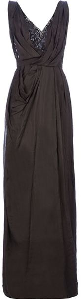 Matthew Williamson Maxi Dress in Gray (charcoal) - Lyst